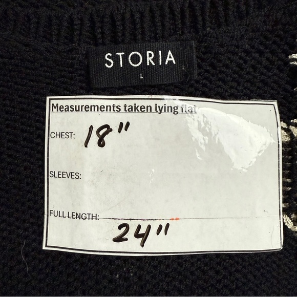 Storia Lightning Bolt Knit Sweater Tank Black Size Large - Picture 6 of 7